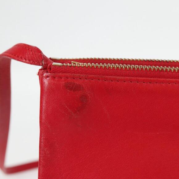 CELINE Trio Shoulder Bag Leather Red Gold - Picture 4 of 12
